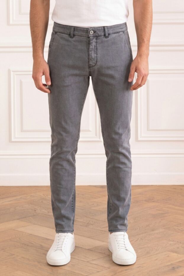 Scissor Scriptor men's gray skinny jeans with flaps on the back pockets 196289 - photo 1