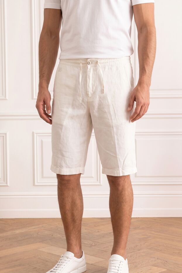 Scissor Scriptor white bermuda shorts with light embroidered monogram 196314 - photo 1