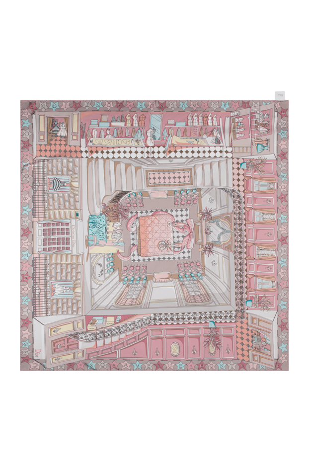 Dior inside avenue pink silk scarf with interior print 196345 - photo 1