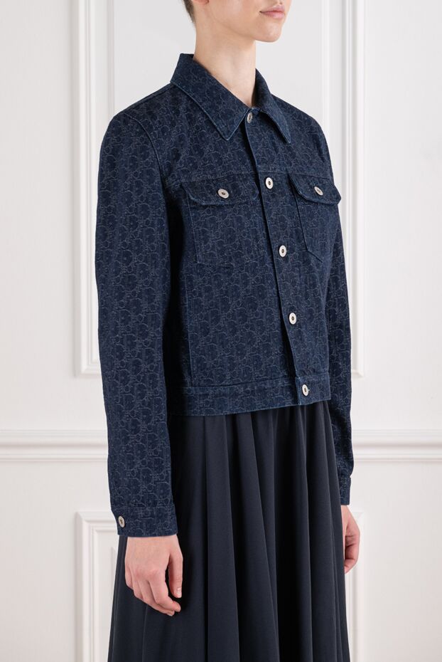 Dior blue denim jacket with jacquard oblique pattern 196347 - photo 3
