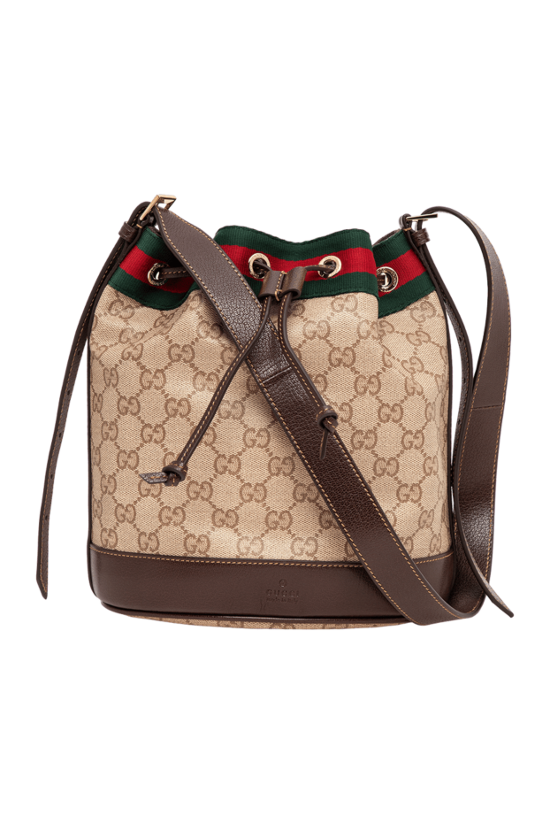Gucci женская сумка-ведро venice из классической фирменной канвы gg 196349 - фото 1