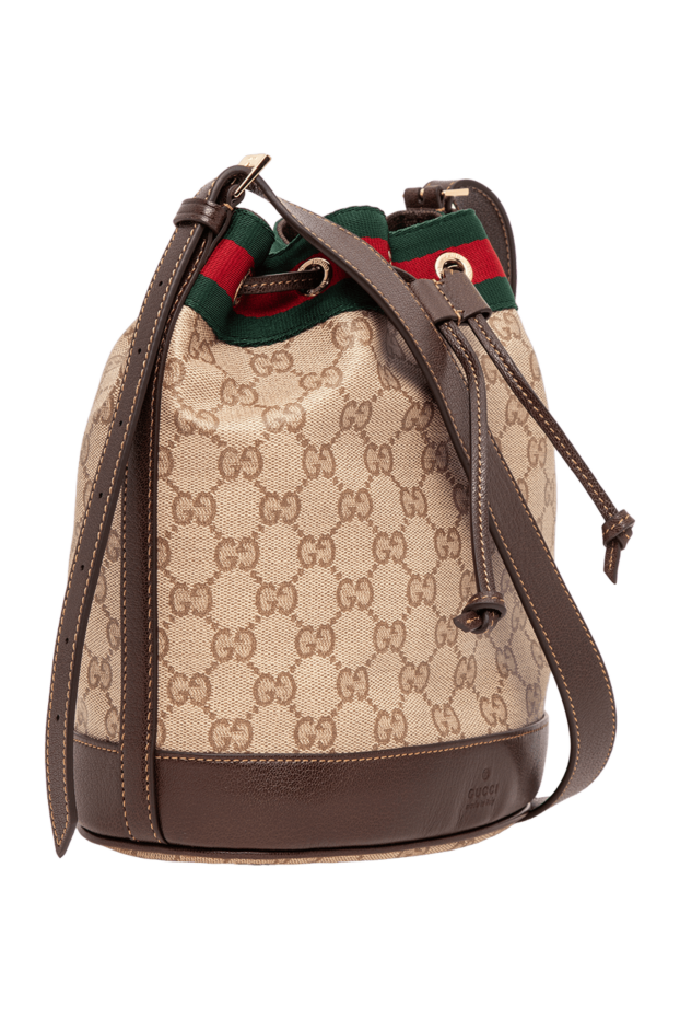 Gucci женская сумка-ведро venice из классической фирменной канвы gg 196349 - фото 3