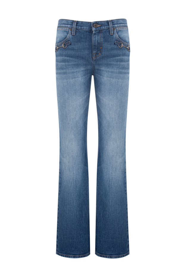 Gucci синие расклешенные джинсы с металлическим декором horsebit 196355 - фото 1