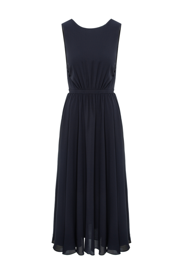 Loro Piana maya navy silk midi dress with draped waist 196360 - photo 1