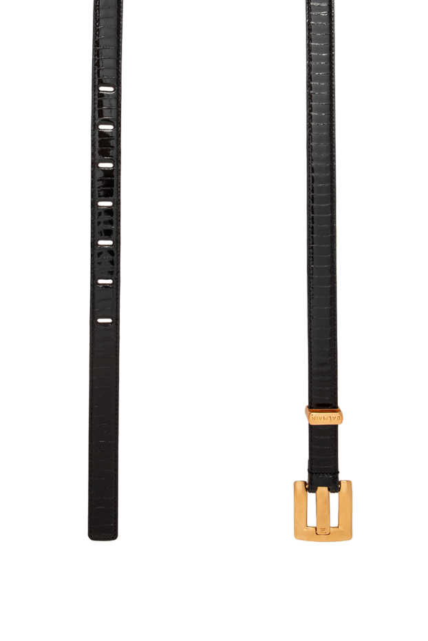 Balmain anthem crocodile embossed thin leather belt 196384 - photo 2