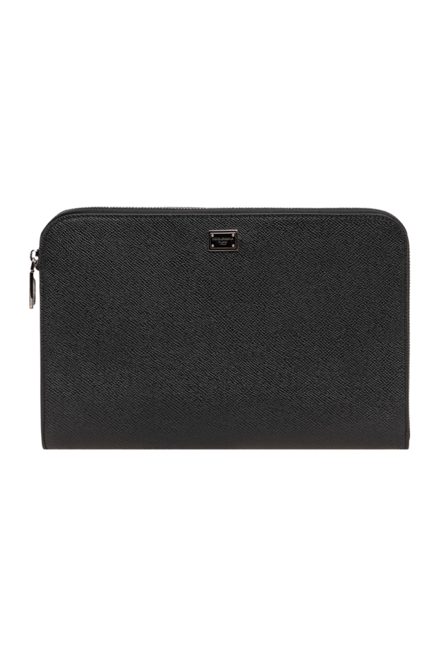 Dolce & Gabbana black leather clutch bag with a zipper around the circle 196389 - photo 1