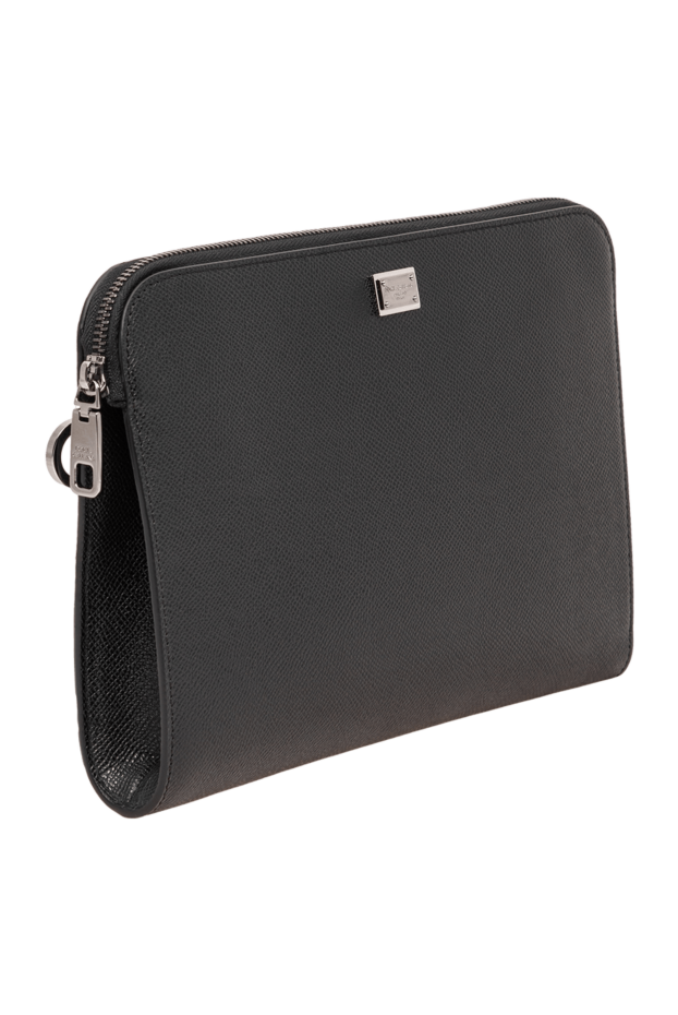 Dolce & Gabbana black leather clutch bag with a zipper around the circle 196389 - photo 3