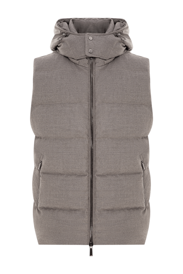 Moorer quilted down vest with a voluminous adjustable hood made of premium wool and cashmere 196397 - photo 1