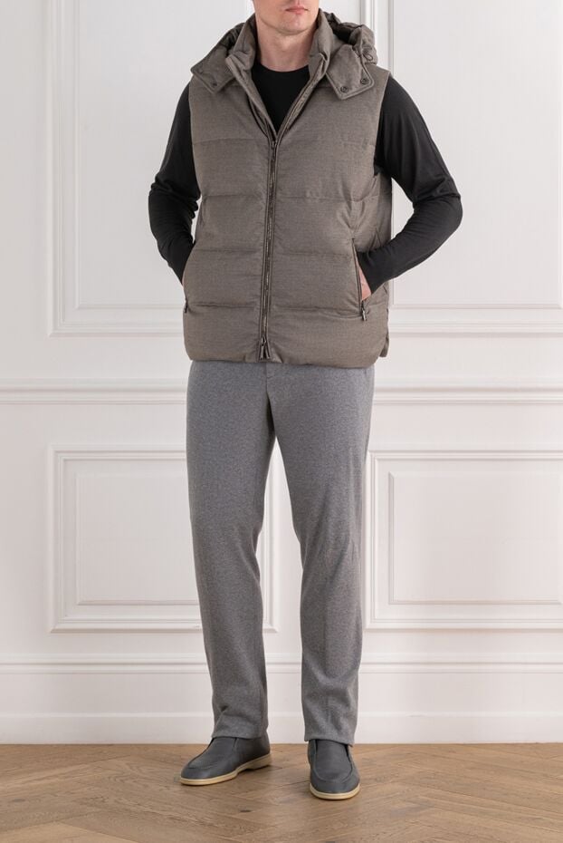 Moorer quilted down vest with a voluminous adjustable hood made of premium wool and cashmere 196397 - photo 2