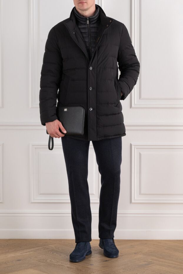 Moorer black quilted down coat with a straight silhouette, buttons and a stand-up collar 196399 - photo 2