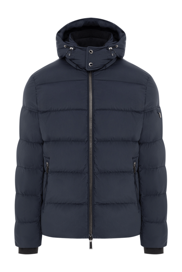 Moorer navy blue down jacket with a detachable, adjustable drawstring hood 196401 - photo 1