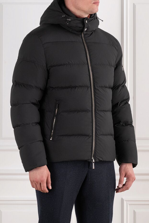 Moorer black down jacket with a removable anatomical hood with adjustable drawstrings 196402 - photo 3