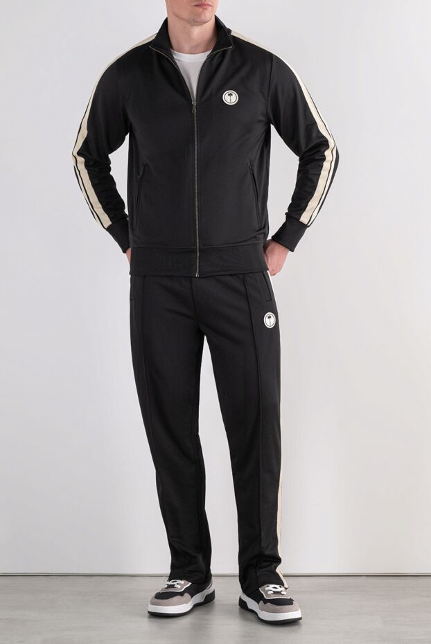 Palm Angels black men's tracksuit made of smooth polyester with stripes 196429 - photo 2