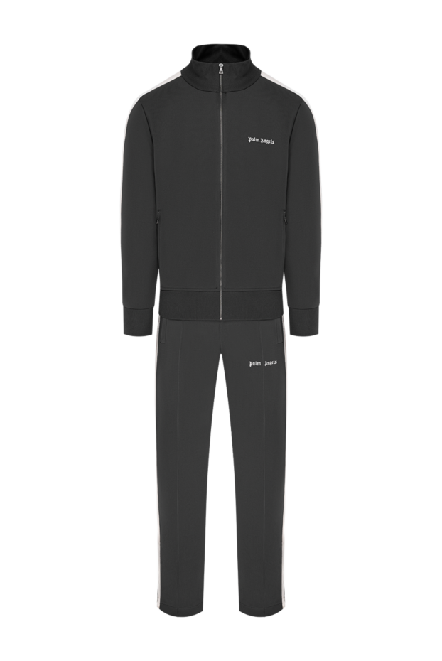 Black knitted tracksuit with beige stripes - photo 1