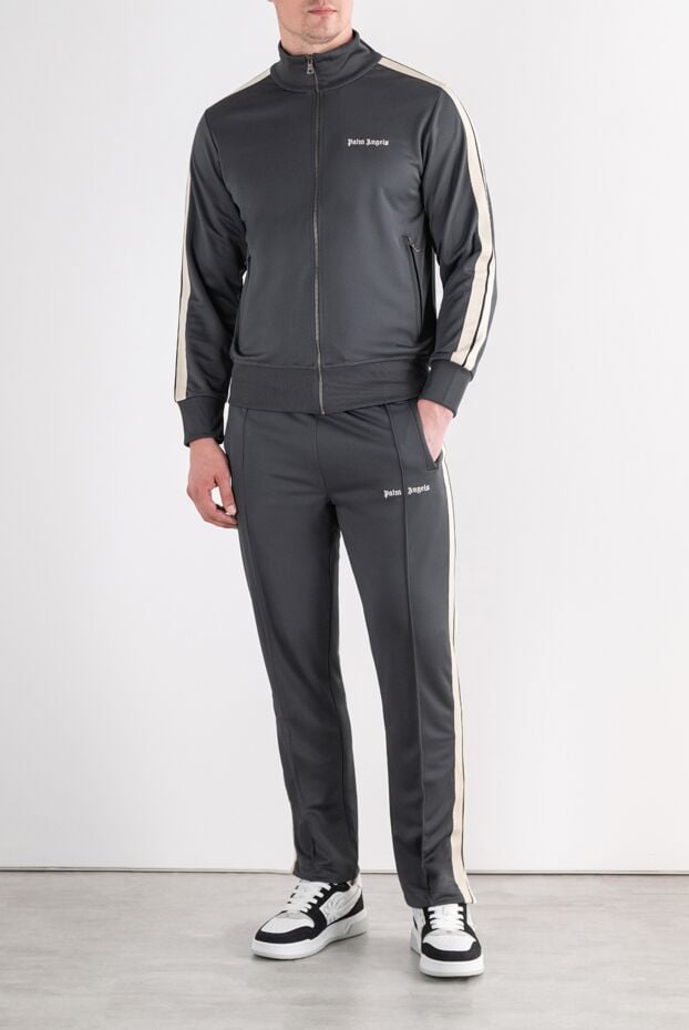 Black knitted tracksuit with beige stripes - photo 2