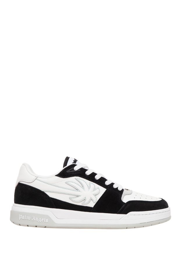 Black and white leather Palm Tree sneakers with a quilted palm tree applique - photo 1