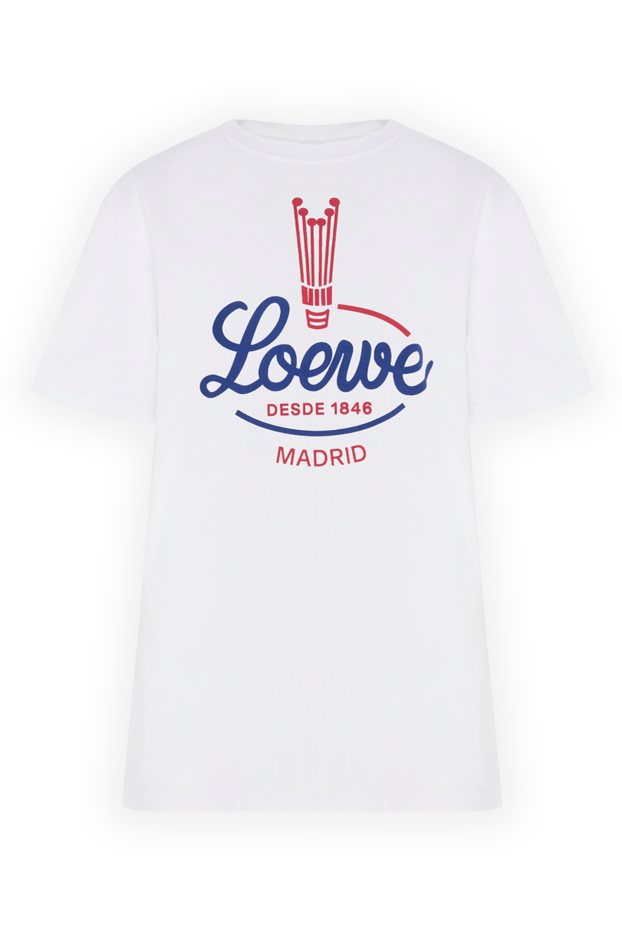 Loewe white cotton oversized t-shirt with a vintage madrid heritage print 196459 - photo 1