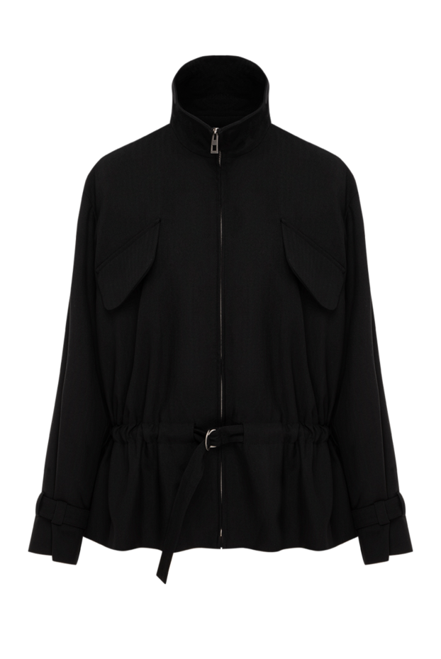 Loewe black silk twill jacket with asymmetrical peplum and belt 196460 - photo 1