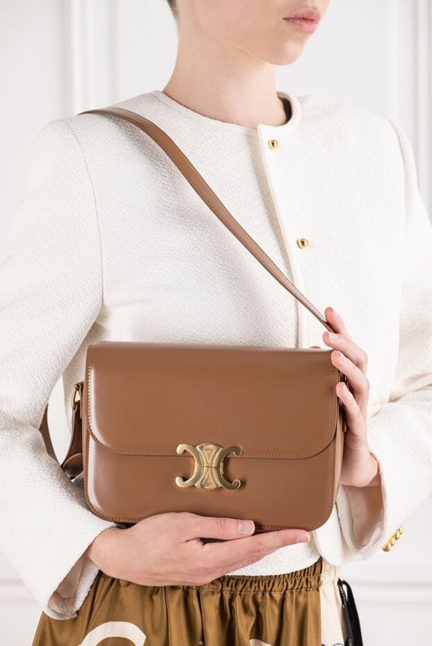 Celine classique triomphe brown calfskin bag 196461 - photo 2