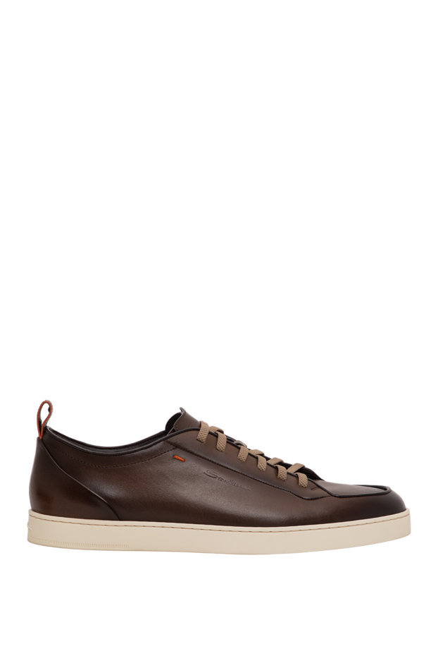 Santoni gradient-dyed leather sneakers with a contrasting orange sole 196470 - photo 1