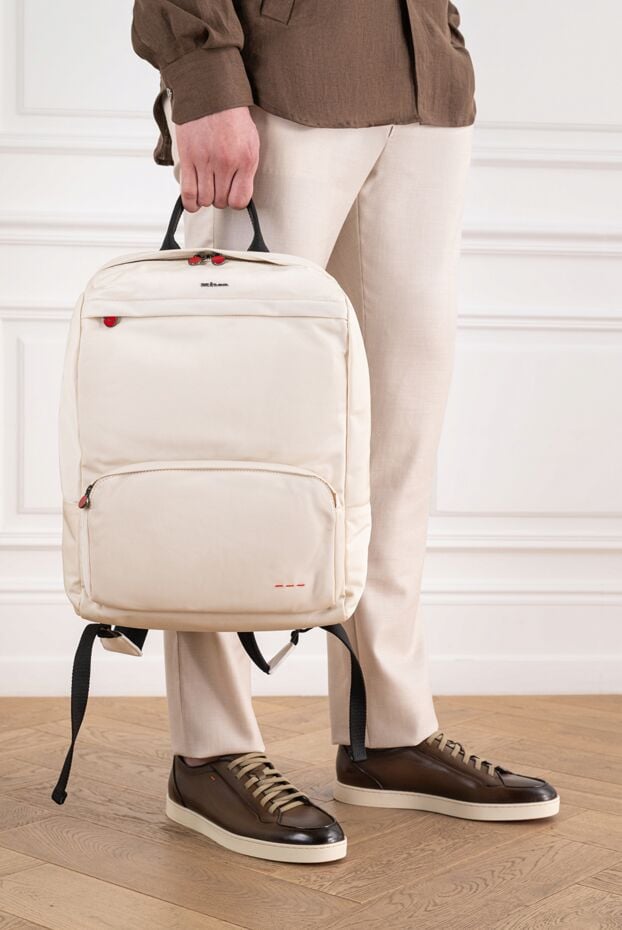Kiton men's technical urban sports backpack in white 196471 - photo 2