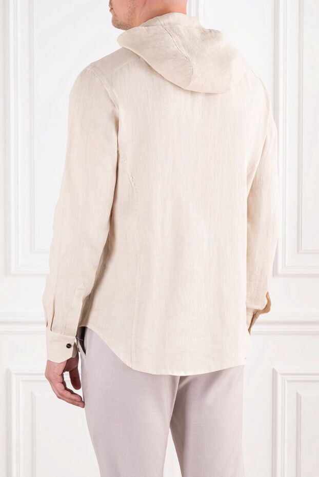 Kiton cream linen hoodie with hidden buttons 196474 - photo 3