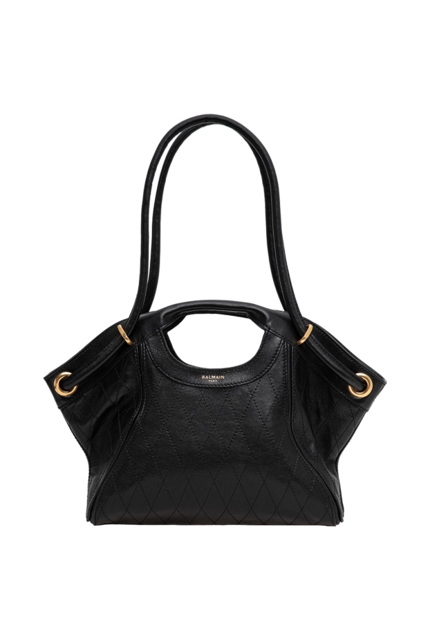 Balmain black smooth stitched leather tote bag 196631 - photo 1
