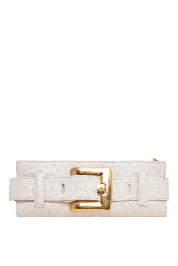 Balmain anthem clutch in smooth white leather 196634 - photo 1