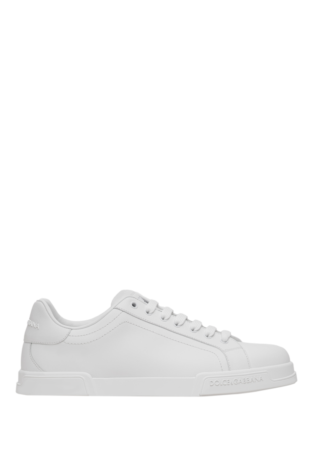 Dolce & Gabbana men's white leather sneakers with an embossed logo on the sole 196636 - photo 1
