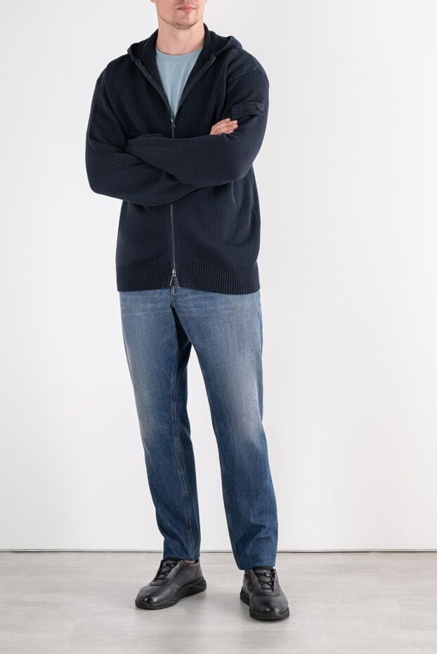 Dolce & Gabbana blue men's jeans with a branded plate and a distressed effect 196639 - photo 2