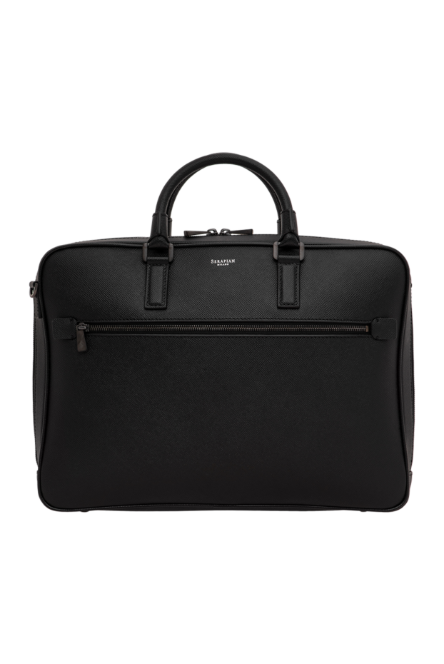 Serapian slim black evoluzione leather briefcase 196658 - photo 1