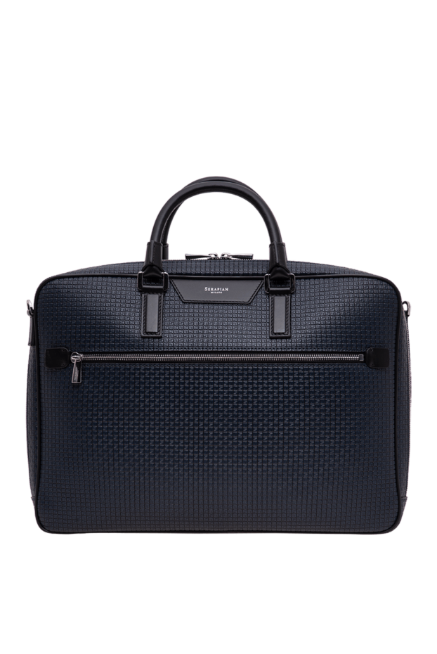 Serapian slim blue evoluzione leather briefcase 196659 - photo 1