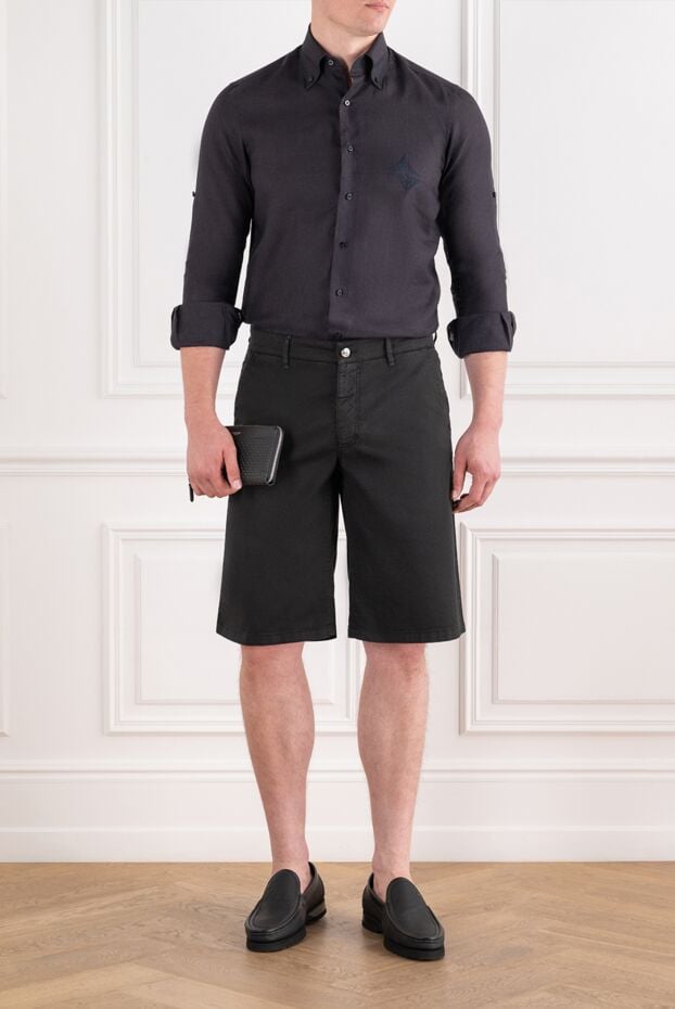 Zilli a wet asphalt-colored shirt with embroidery and convertible sleeves 196687 - photo 2