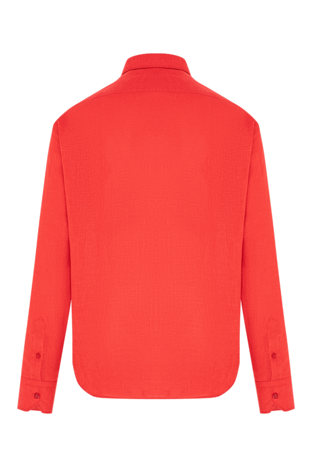 Zilli classic-cut scarlet linen shirt with graphic embroidery 196690 - photo 3