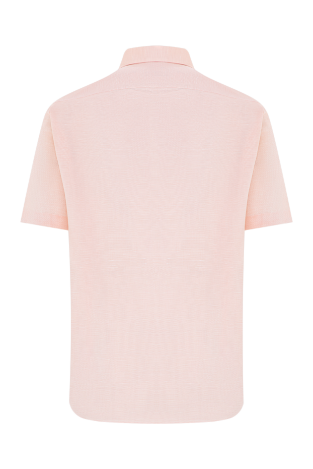 Zilli pink linen short-sleeve shirt with textured vertical patterns 196693 - photo 2