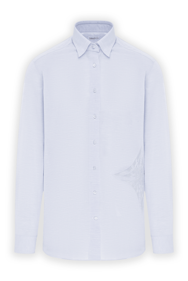 Zilli light blue shirt with thin vertical stripes and a breast pocket 196696 - photo 1