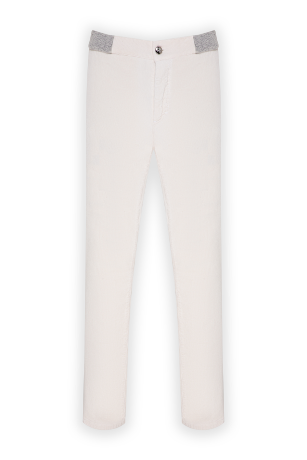 Zilli straight-leg ivory-colored textile trousers with a knitted waistband 196701 - photo 1