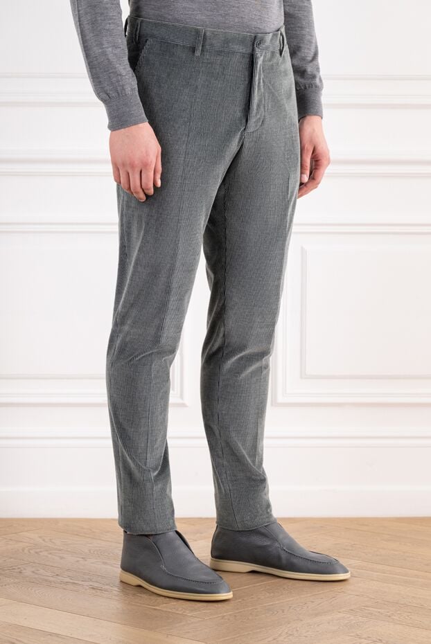 Zilli men's gray tapered corduroy trousers 196702 - photo 3