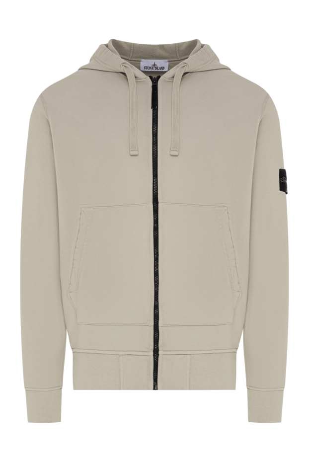 Men's beige zip-up hoodie - photo 1