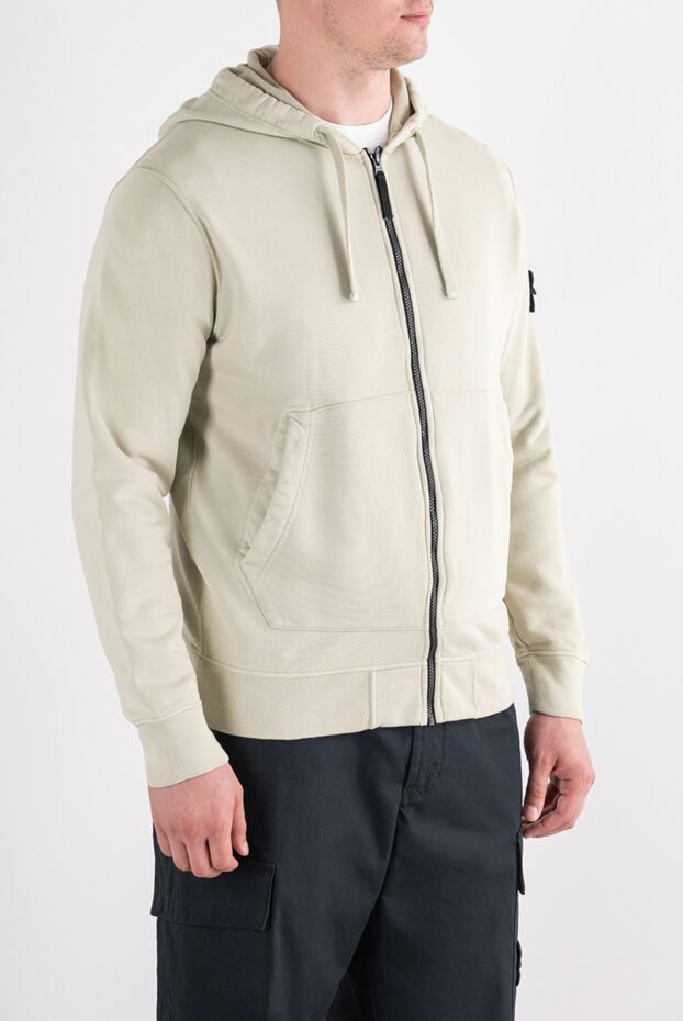 Stone Island men's beige zip-up hoodie 196715 - photo 3
