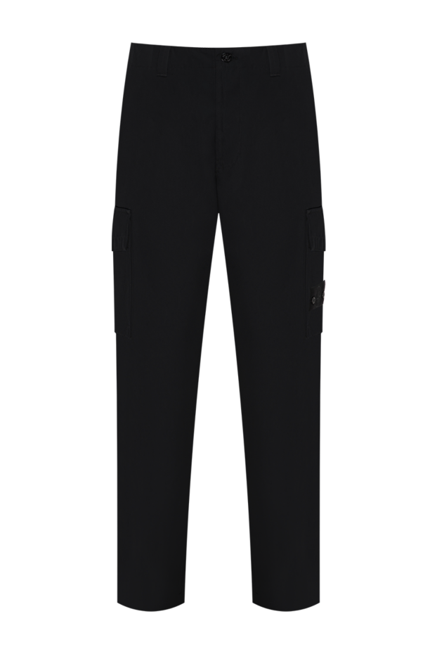 Stone Island black men's cargo pants with patch 196718 - photo 1
