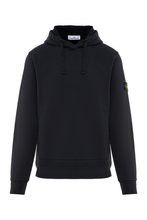 Stone Island dark blue cotton hoodie with hidden side seam pockets 196723 - photo 1