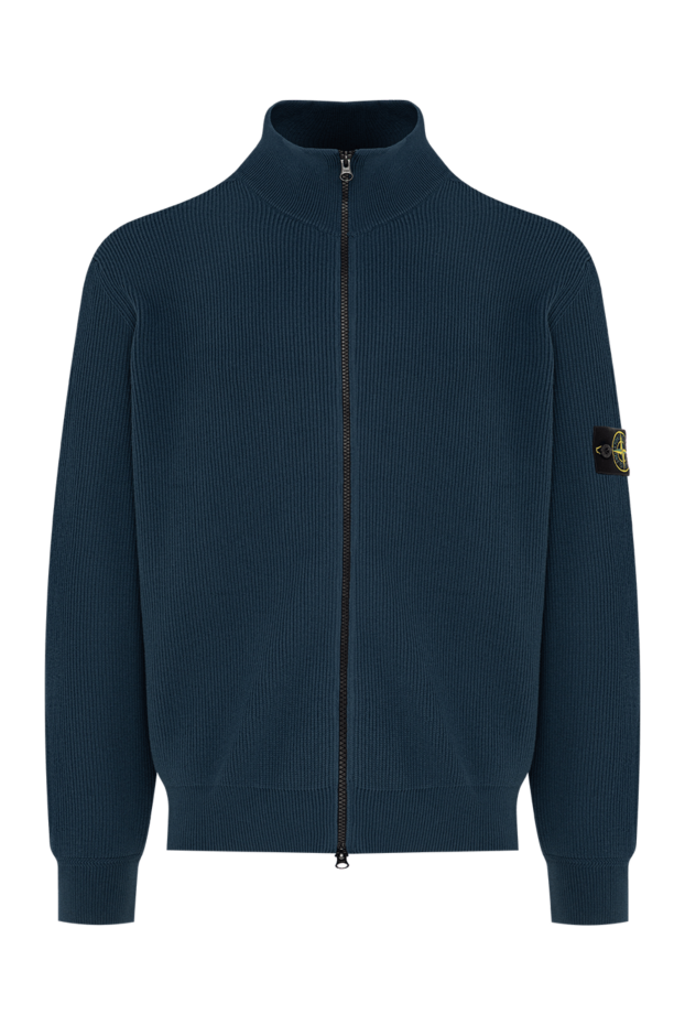 Stone Island blue men's knitted cardigan with a zipper 196724 - photo 1