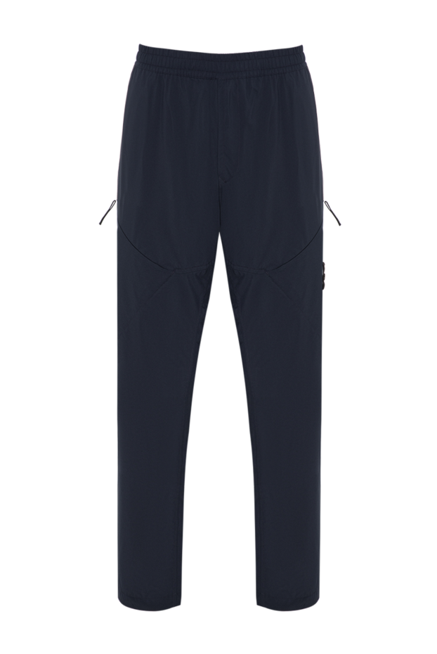 Stone Island men's dark blue sweatpants with elastic waistband 196725 - photo 1