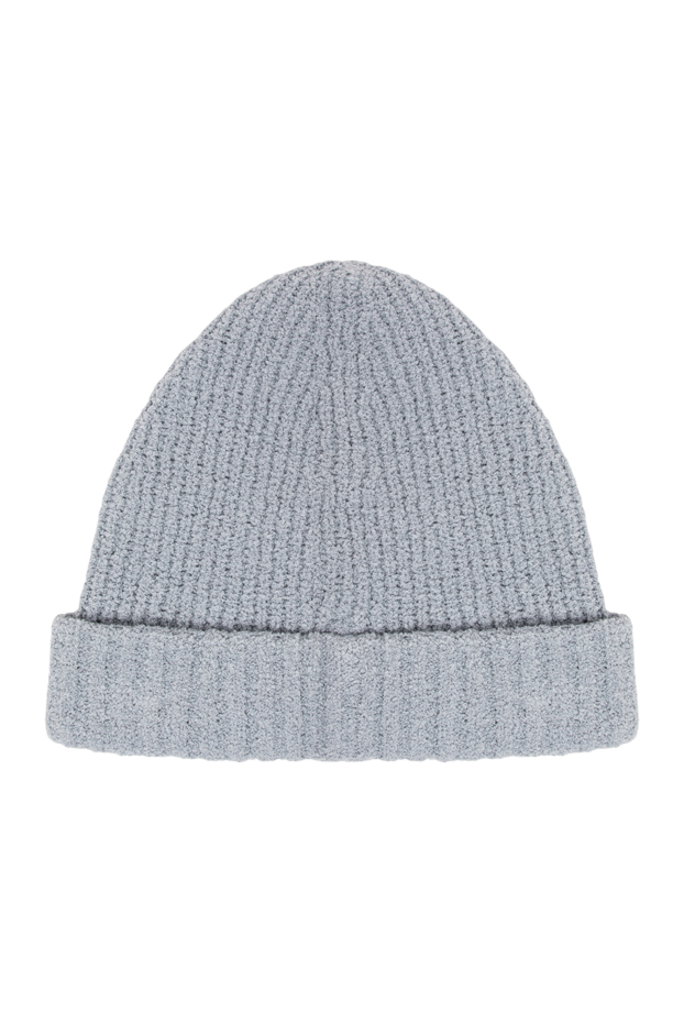 Stone Island men's gray ribbed cotton beanie hat with compass patch 196728 - photo 3