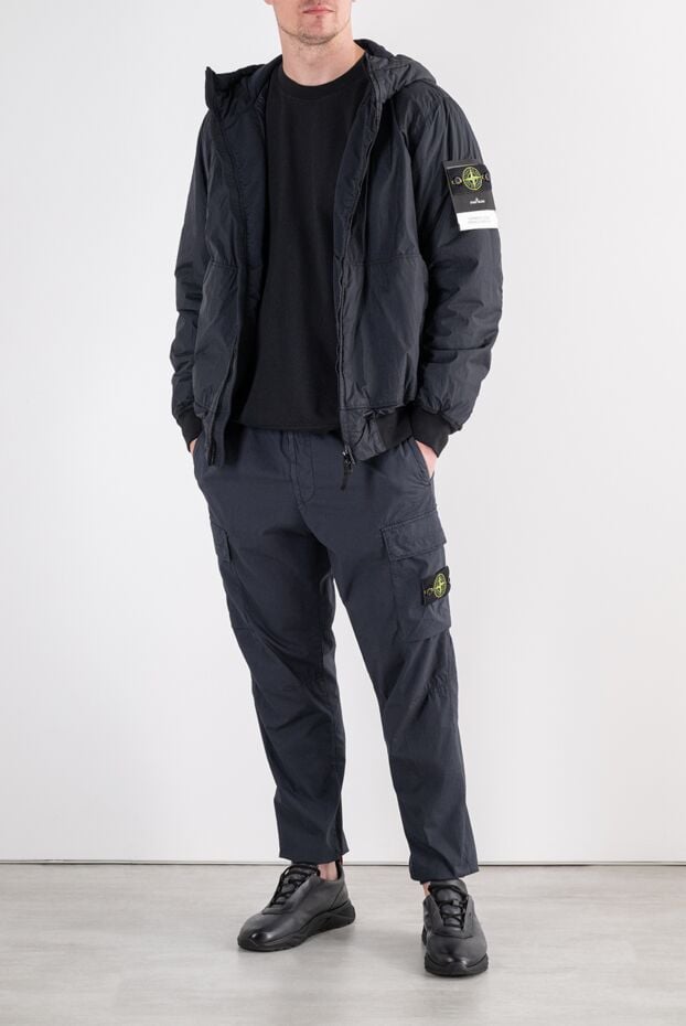 Stone Island dark blue bomber jacket made of technical, wear-resistant nylon with a hood 196734 - photo 2