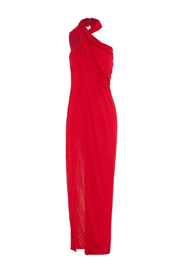 Balmain red jersey long dress with draped trim and halter neck 196735 - photo 1