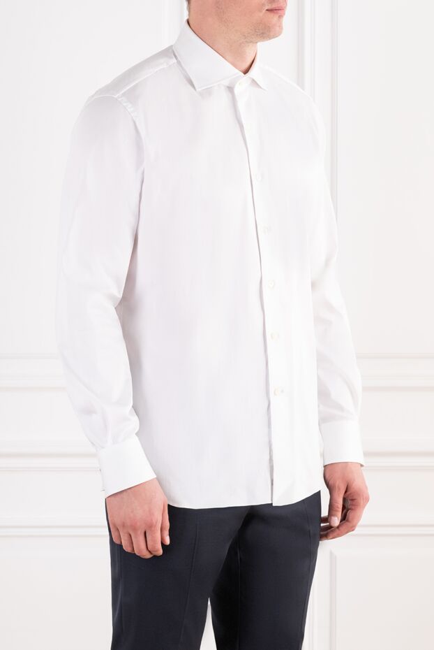 Alessandro Gherardi a snow-white cotton shirt with a fitted silhouette and a classic shark collar 196746 - photo 3