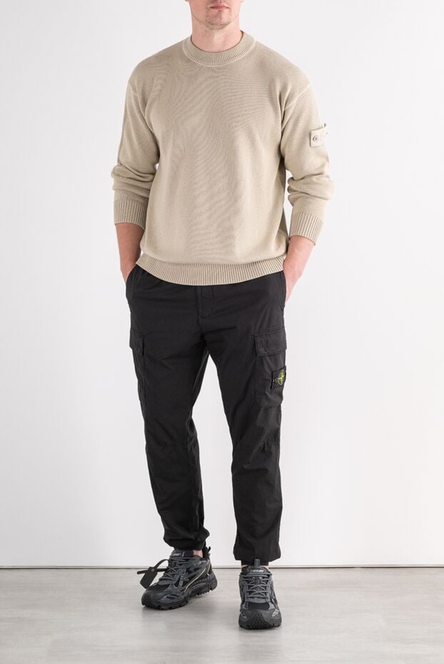 Stone Island black men's drawstring cargo pants 196776 - photo 2