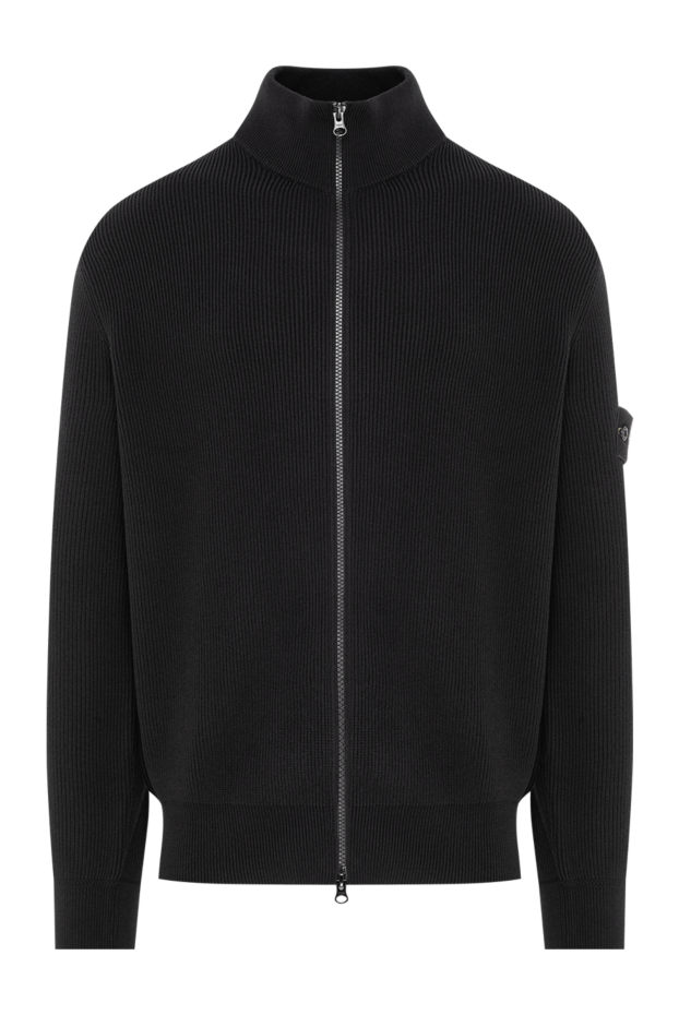 Stone Island black men's cotton cardigan with a zipper 196778 - photo 1